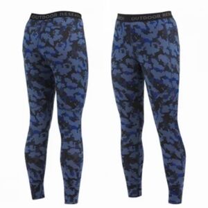 NWT Outdoor Research Alpine Onset Wool Blend Leggings Base Layer Blue Camo M